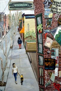 InterUrban, 2016 (akryl på duk) av Deborah Eve Alastra