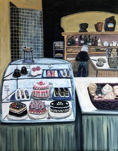 Patisserie, 2018 (akryl på duk) av Deborah Eve Alastra