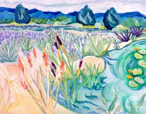 Sauvie Landscape, 2015 (akryl på duk) av Deborah Eve Alastra