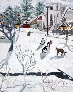 Winter, 2018 (akryl på duk) av Deborah Eve Alastra