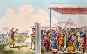 Spela Hohlee, ur "The Costume, Character, Manners, Domestic Habits and Religious Ceremonies of the Mahrattas" av T. D. Broughton, etsning av Baxter, 1813 av Deen Alee
