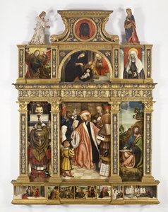 Polyptyk av Sant Ivo, ca 1520 (tempera ombord, antik ram)