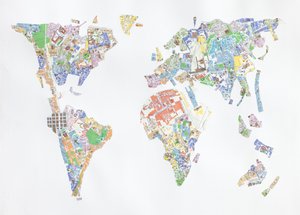 Venice World, 2008 (collage på papper)