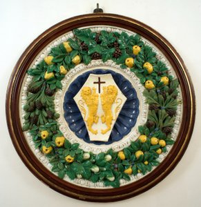 Vapensköld för familjen Lotteringhi della Stufa av Della Robbia (workshop of)