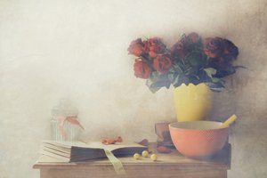 Stilleben med vintage-rosor av Delphine Devos