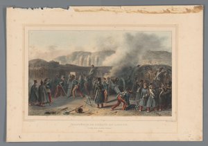 Beschieting van de Citadel, 1832 Batteribrytande i aktion (titel på objekt) Ritningar gjorda från naturen vid belägringen av Citadellet i Antwerpen av Raffet (serietitel på objekt)