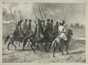 Kosackeskort till gränsen till Kuban, Taman (Centralryssland), 11 oktober 1837