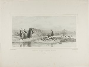 Wachposten für die ungarischen Militärkolonien, linkes Ufer der Donau, 7. Juli 1837 von Denis-Auguste-Marie Raffet