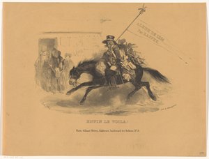 Postillion till häst Äntligen le voila! (titel på objekt) Album de 1836 (serietitel på objekt) av Denis Auguste Marie Raffet