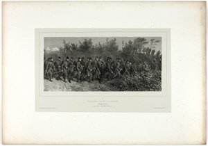 Sappers som går till skyttegravarna, från Souvenirs of Italy: Rome Expedition av Denis Auguste Marie Raffet
