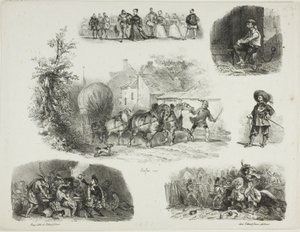 Blad med skisser av Denis Auguste Marie Raffet