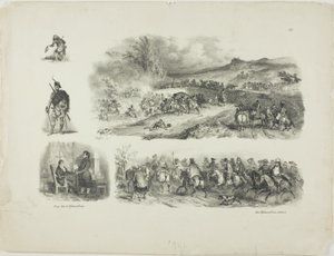 Blad med skisser av Denis Auguste Marie Raffet