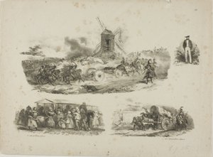 Blad med skisser av Denis Auguste Marie Raffet