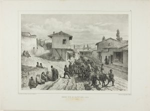 Huvudgatan i Baghtcheh-Saraï, Krim, 19 augusti 1837 av Denis Auguste Marie Raffet