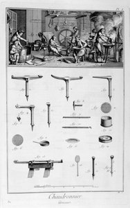 Interiör av en järnhandlare och instrumentplaner, 1751-1777 av Denis Diderot