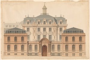 Presentation Ritning av Hôtel de Camondo av Denis Louis Destors