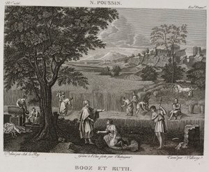 Denis-Sébastien Leroy, Antoine-Claude-François Villerey och Chataigner - Booz och Ruth, efter Nicolas Poussin - 1802-1815