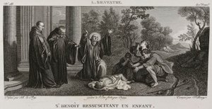 Denis-Sébastien Leroy, Antoine-Claude-François Villerey et Coiny - Saint Benoît återupplivar ett barn, efter Louis de Silvestre - 1802-1815 av Denis Sebastien Leroy