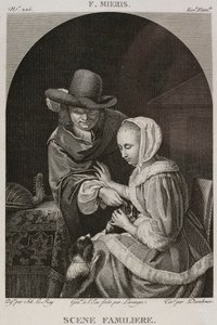Denis-Sébastien Leroy, Lerouge och Dambrun - Familjär scen, efter Frans van Mieris d.ä. - 1802-1815 av Denis Sebastien Leroy