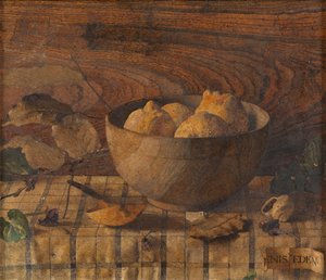 Skålen med citroner (olja på duk) av Denis William Eden