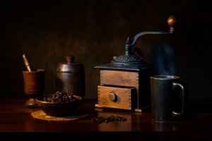 Rustikt kaffestilleben