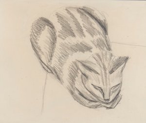 Sleeping Cat (penna på papper) av Denton Welch