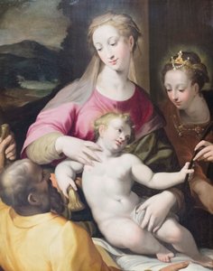 St Catherines mystiska äktenskap av Denys Calvaert or Calvart