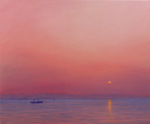 Rosa gryning på Ganges