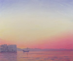 Solnedgång vid Lake Palace, Udaipur av Derek Hare