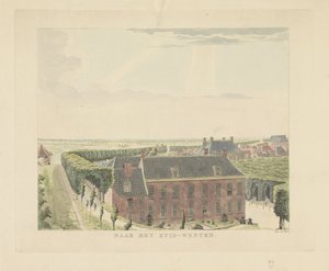 Utsikt över stadsmuren sydväst om Nijmegen I sydväst (titel på objekt) Sevärdheter runt staden Nijmegen (serietitel) Geldersch panorama eller rund vy av livet ritad på Belvedere i Nymegen (serietitel)