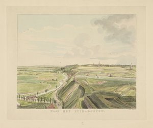 Utsikt över landskapet sydost om Nijmegen I sydost (titel på objekt) Sevärdheter runt staden Nijmegen (serietitel) Geldersch panorama eller rund vy av livet ritad på Belvedere i Nymegen (serietitel)