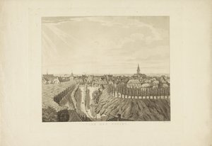 Nijmegen, utsikt från Belvédère mot väster Till väst (titel på objekt) Sevärdheter runt staden Nijmegen (serietitel) Geldersch panorama eller rund vy av livet ritad på Belvedere i Nymegen (serietitel)