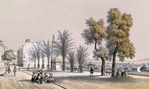 Utsikt över Palm Promenade vid Hyeres på Cote d