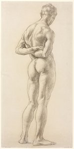 En studie av en mansfigur, ca 1906-07 (svart krita på papper) av Derwent Lees