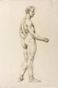 En studie av en mansfigur, ca 1906-07 (svart krita på papper) av Derwent Lees