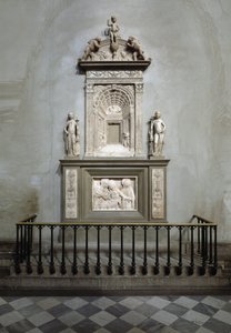 Marmortabernaklet av Desiderio da Settignano (ca 1430-1464) (Sakramentaltaret, marmortabernaklet) 1461 Florens, San Lorenzo-kyrkan (kyrkan av St Lawrence) Italien