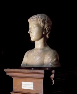 Ung man Skulptur av Desiderio da Settignano (ca.1430-1464) 1450-1455 Dim 40x34,5 cm Florens, Bargello National Museum