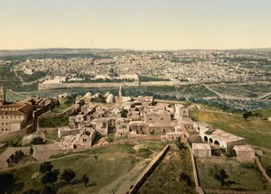 Allmän vy, Jerusalem, heliga landet, c.1890-c.1900 (fotokromtryck) av Detroit Photographic Co.