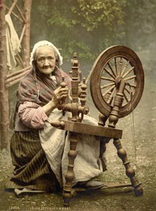 Irish Spinning Wheel County Galway, 1890 av Detroit Photographic Co.