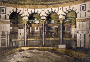 Klippan i moskén i Omar, Jerusalem, c.1890-c.1900 (fotokromtryck)