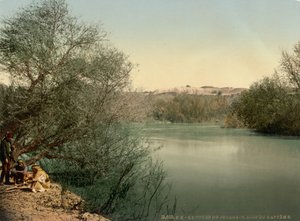 Dopstället, Jordanfloden, Heliga landet, ca 1890-1900 (fotokromtryck) av Detroit Publishing Co.