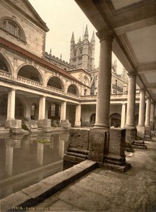 Romerska badet och klostret, Bath, ca 1890-1900 (fotokromtryck) av Detroit Publishing Co.
