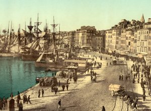 Old Harbour (Vieux-Port), Marseille, Frankrike, ca 1890-1900 (photochrom)