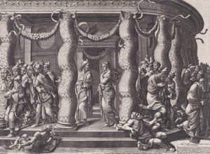 Kristus och kvinnan gripen i äktenskapsbrott, 1575 återutgiven 1613.