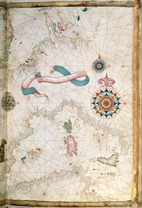 Korsika, Sardinien och Sicilien, detalj från en världsatlas, 1565