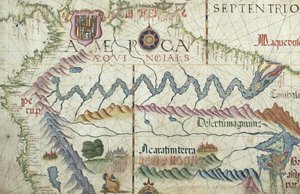 Norra Sydamerika, detalj från en världsatlas, 1565