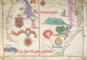 Sydamerika (Syd), detalj från världsatlas, 1565