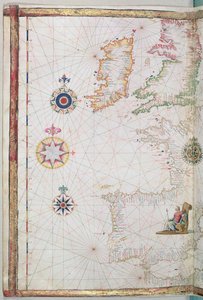 De brittiska öarna och Iberien, detalj ur en världsatlas, 1565