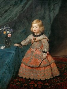 Barock: Porträtt av infanta Margaret Theresa (1651-1673) i en rosa klänning av Velazquez, Diego (1599-1660), ca. 1653. Olja på duk