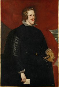 Filip IV, kung av Spanien, son till kung Filip III och ärkehertiginnan Maria Anna ... (målning på duk)